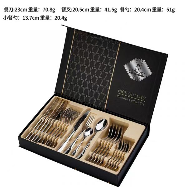 Western Tableware Smooth Handle Knife Fork Spoon Tea Spoon Stainless Steel