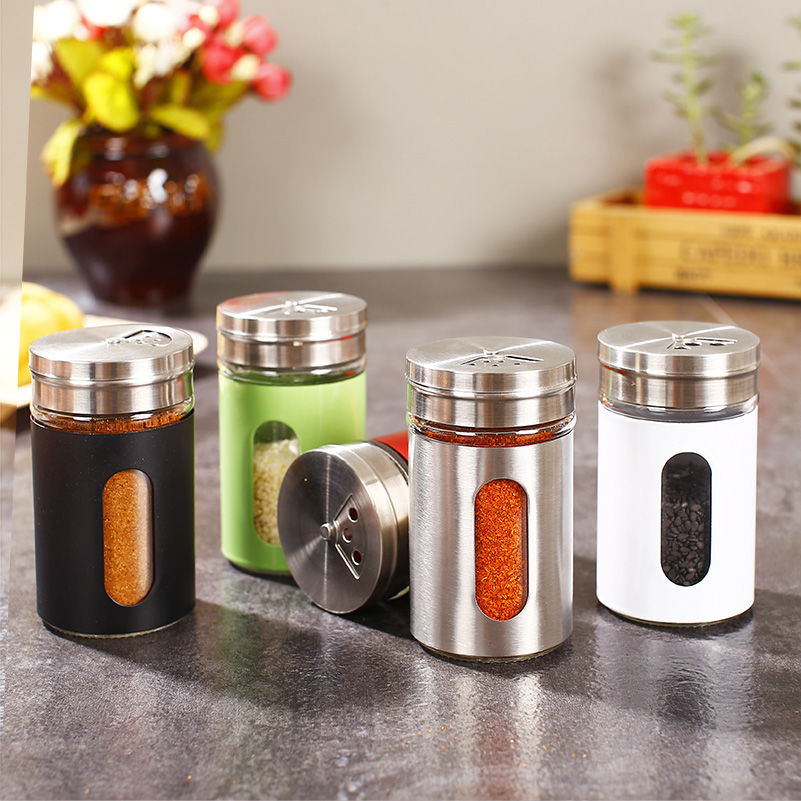 Empty Reusable Round Seasoning Bottles, Spice Storage Containers