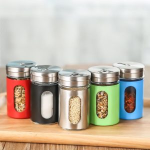 Empty Reusable Round Seasoning Bottles, Spice Storage Containers