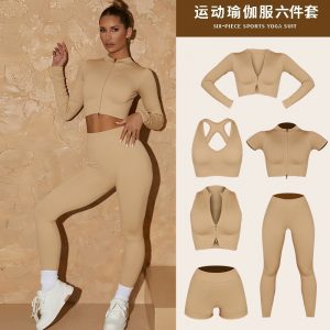6Pcs Seamless exercise yoga suit shockproof underwear high waist lift butt  yoga pant Wholesale Supplier - Zhe Jin
